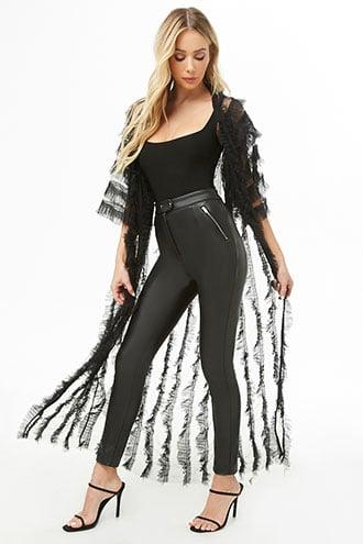 Forever21 Sheer Ruffled Cardigan
