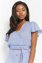 Forever21 Striped Mock-wrap Top