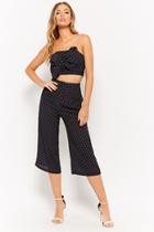 Forever21 Polka Dot Crop Top And Culottes Set