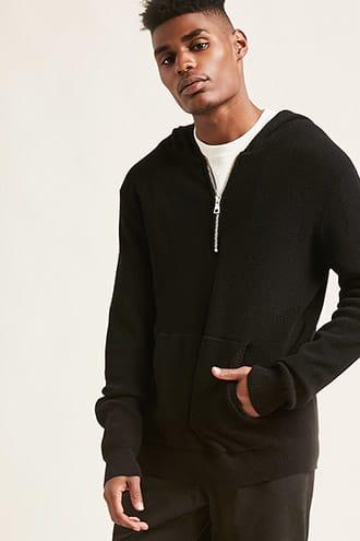 Forever21 Hooded Ribbed Sweater