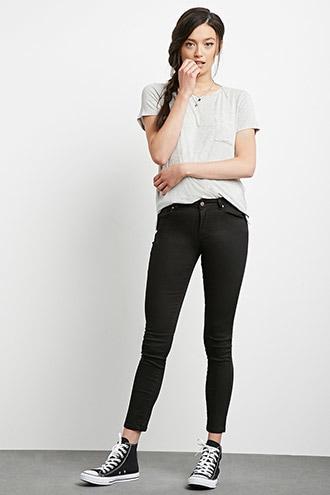 Forever21 Women's  Black The Sunset Midrise Skinny Jean