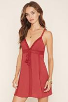 Forever21 Women's  Rust Crochet-trim Cami Mini Dress