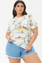 Forever21 Plus Size Beach Print Tee