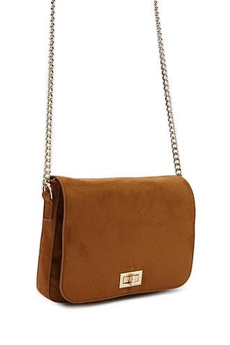 Forever21 Chain-strap Faux Suede Crossbody