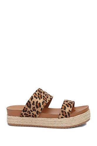 Forever21 Microfiber Leopard Print Espadrille Sandals