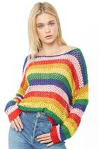 Forever21 Multistriped Open-knit Sweater