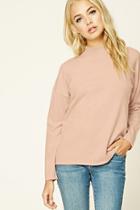 Forever21 Women's  Blush Contemporary High Neck Sweater