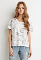 Forever21 Map Print Tee