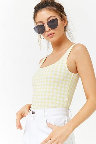 Forever21 Gingham Knit Top