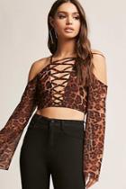 Forever21 Caged Leopard Print Crop Top