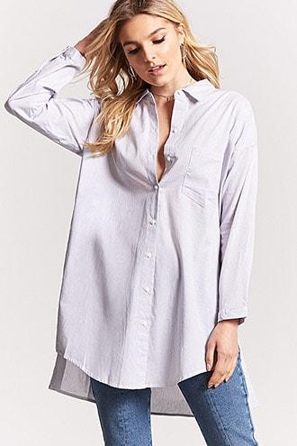 Forever21 Oversized Pinstripe Shirt
