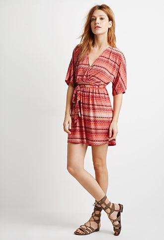 Forever21 Contemporary Abstract Print Surplice Dress