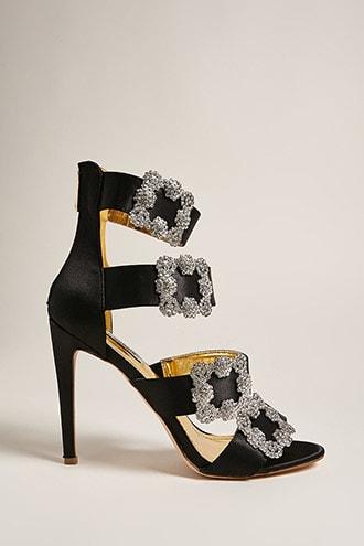 Forever21 Satin Strappy Buckle Heels