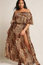 Forever21 Plus Size Eta Cheetah Print Maxi Dress