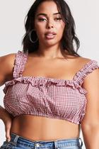 Forever21 Plus Size Ruffle Gingham Crop Top
