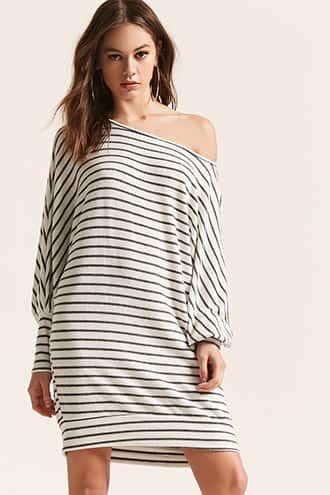 Forever21 Stripe Brushed-knit Longline Tunic