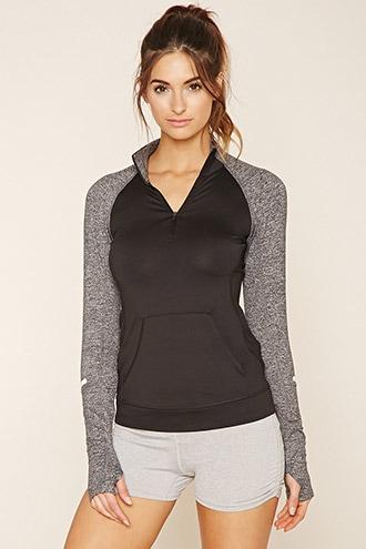 Forever21 Women's  Black & Charcoal Active Colorblock Jacket