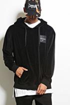 21 Men Men's  Defyant Velour Patched Hoodie