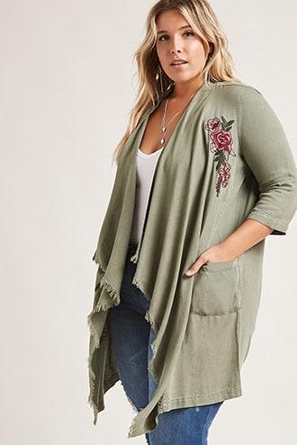 Forever21 Love 8 Floral Longline Jacket