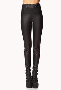 Forever21 High-waisted Faux Leather Skinny Pants