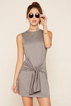 Forever21 Women's  Heathered Tie-front Dress