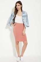Forever21 Women's  Cotton-blend Pencil Skirt