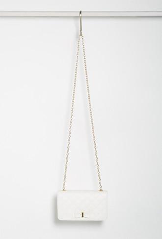 Forever21 Quilted Faux Leather Crossbody (cream)