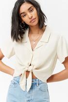 Forever21 Boxy Tie-front Shirt