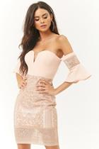 Forever21 Soieblu Embroidered Off-the-shoulder Dress