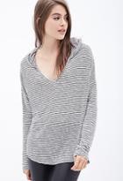 Forever21 Striped Hooded Sweater