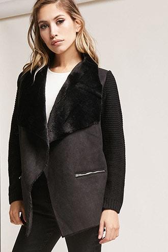 Forever21 Faux Suede Foldover Jacket