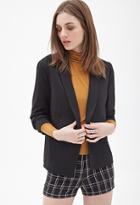 Forever21 Textured Ruched Sleeve Blazer