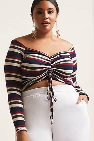 Forever21 Plus Size Stripe Ruched Drawstring Top