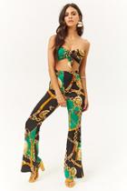 Forever21 Scarf Print Tube Top & Pants Set