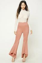 Forever21 Women's  High-low Flared Satin Pants