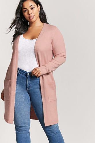 Forever21 Plus Size Longline Open-front Cardigan