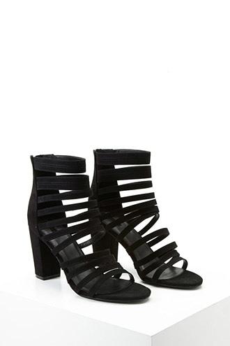 Forever21 Women's  Strappy Faux Suede Heels