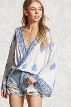 Forever21 Floral Print Surplice Top
