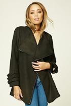 Forever21 Women's  Black Twelve Asymmetrical Coat