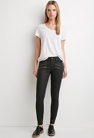 Love21 Life In Progress Zipped Skinny Jeans