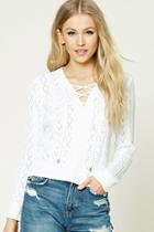 Forever21 Lace-up Cable Knit Sweater