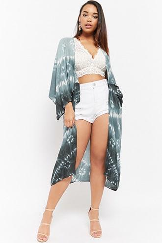 Forever21 Plus Size Tie-dye Longline Cardigan