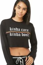 Forever21 Kinda Care Cropped Tee