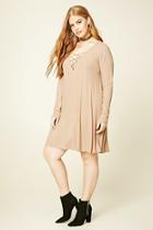 Forever21 Plus Women's  Taupe Plus Size Strappy Swing Dress