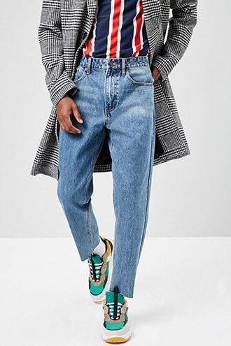 Forever21 Raw-cut Straight-leg Jeans