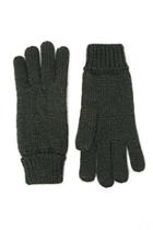 21 Men Men's  Olive Men Marled Cable Knit Gloves