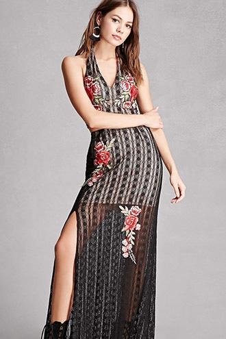 Forever21 Lace Crop Top And Skirt Set