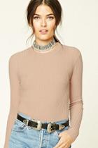 Love21 Women's  Contemporary Ribbed Sweater