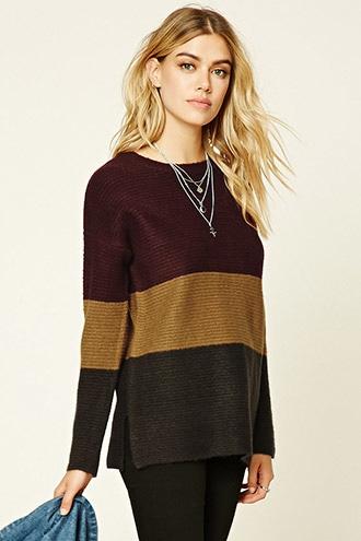 Forever21 Women's  Colorblock Boxy Sweater Top
