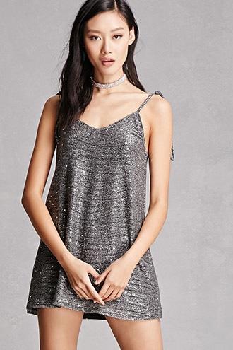 Forever21 Studded Metallic Knit Dress